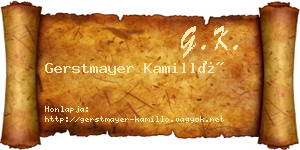 Gerstmayer Kamilló névjegykártya